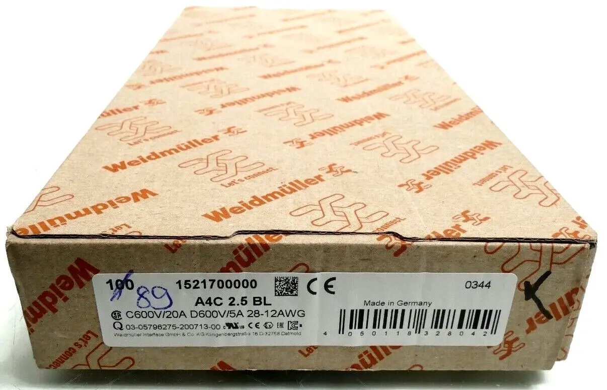Produktfoto 1 von 89x Weidmüller 1521700000 Durchgangsklemme A4C 2.5 BL