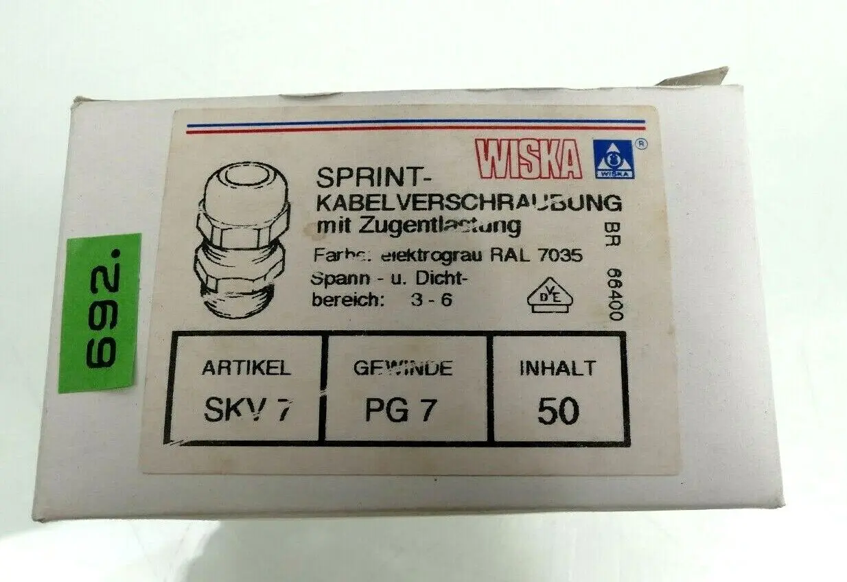 Produktfoto 1 von WISKA SPRINT Kabelverschraubung / Gewinde PG7 50 Stück