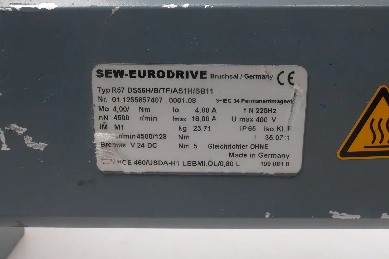 Produktfoto 1 von Sew Eurodrive Servomotor R57 DS56H/B/TF/AS1H/SB11 | 01.1255657407.0001.08