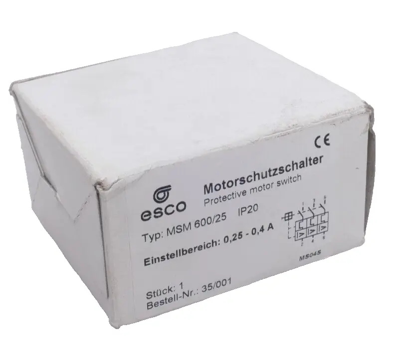 Produktfoto 1 von Esco 035/001 Motorschutzschalter 35/001 | MSM 600/25 | 0,25-0,4A | IP20