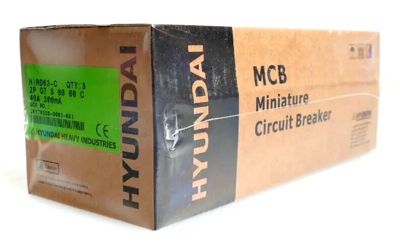 Produktfoto 1 von 3x Hyundai HiRD63-C 2P G7 S 00 00 C Miniatur Circuit Breaker | 40A 300mA