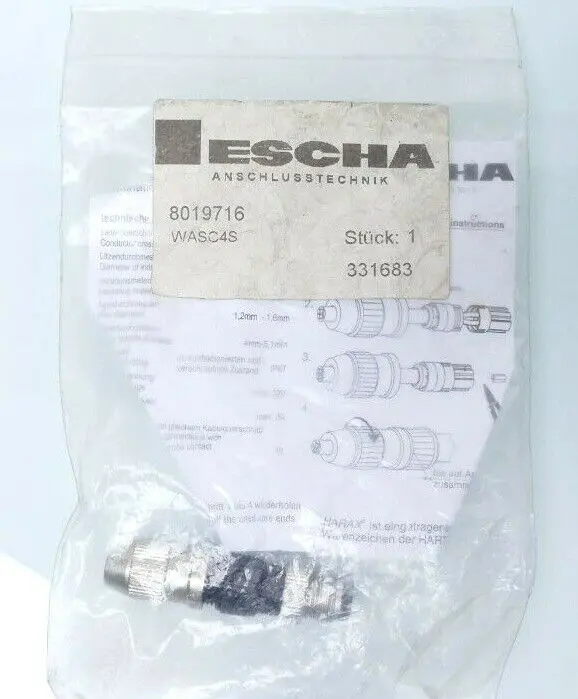 Produktfoto 1 von Escha Rundsteckerverbinder WASC4S | 8019716