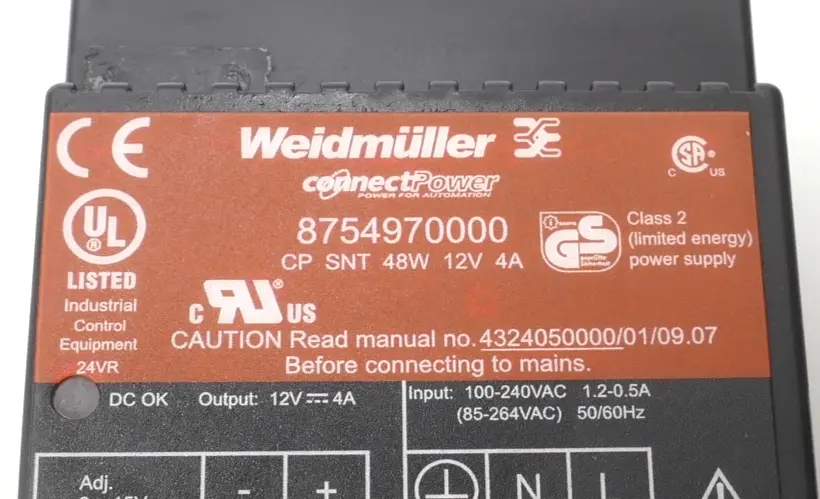 Produktfoto 1 von Weidmüller Connect Power Stromversorgung CP SNT 48W 12V 4A | 8754970000