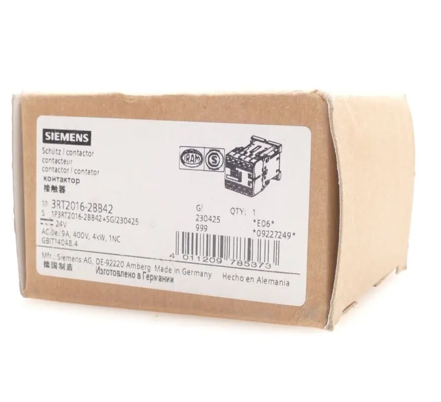 Produktfoto 1 von Siemens SIRIUS Leistungsschütz 3RT2 016-2BB42 | E:06 | 3RT2016-2BB42