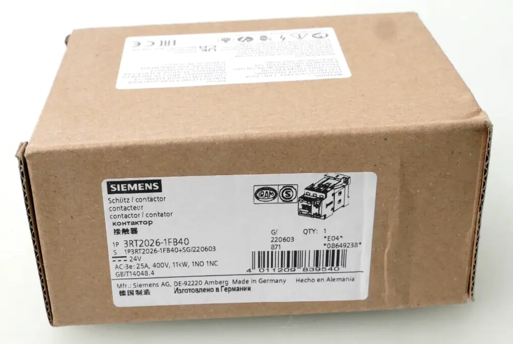 Produktfoto 1 von Siemens SIRIUS Schütz 3RT2 026-1FB40 | FS:04 | 3RT2026-1FB40
