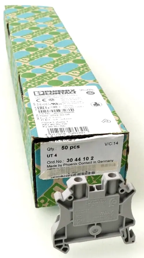 Produktfoto 1 von 50x Phoenix Contact 3044102 Durchgangsklemme UT 4