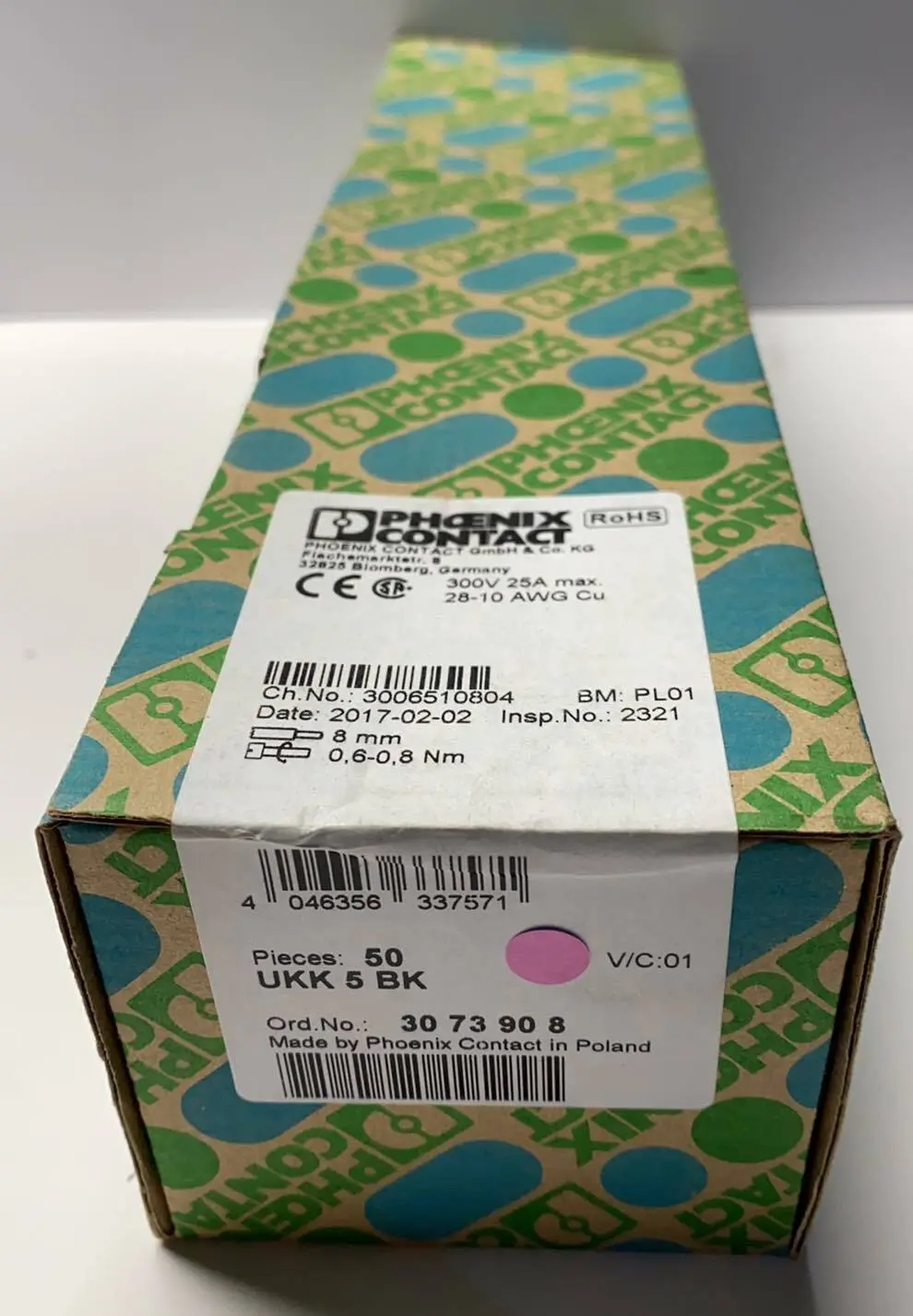 Produktfoto 1 von 50x Phoenix Contact Doppelstockklemme 30 73 90 8 | UKK 5 BK | 3073908