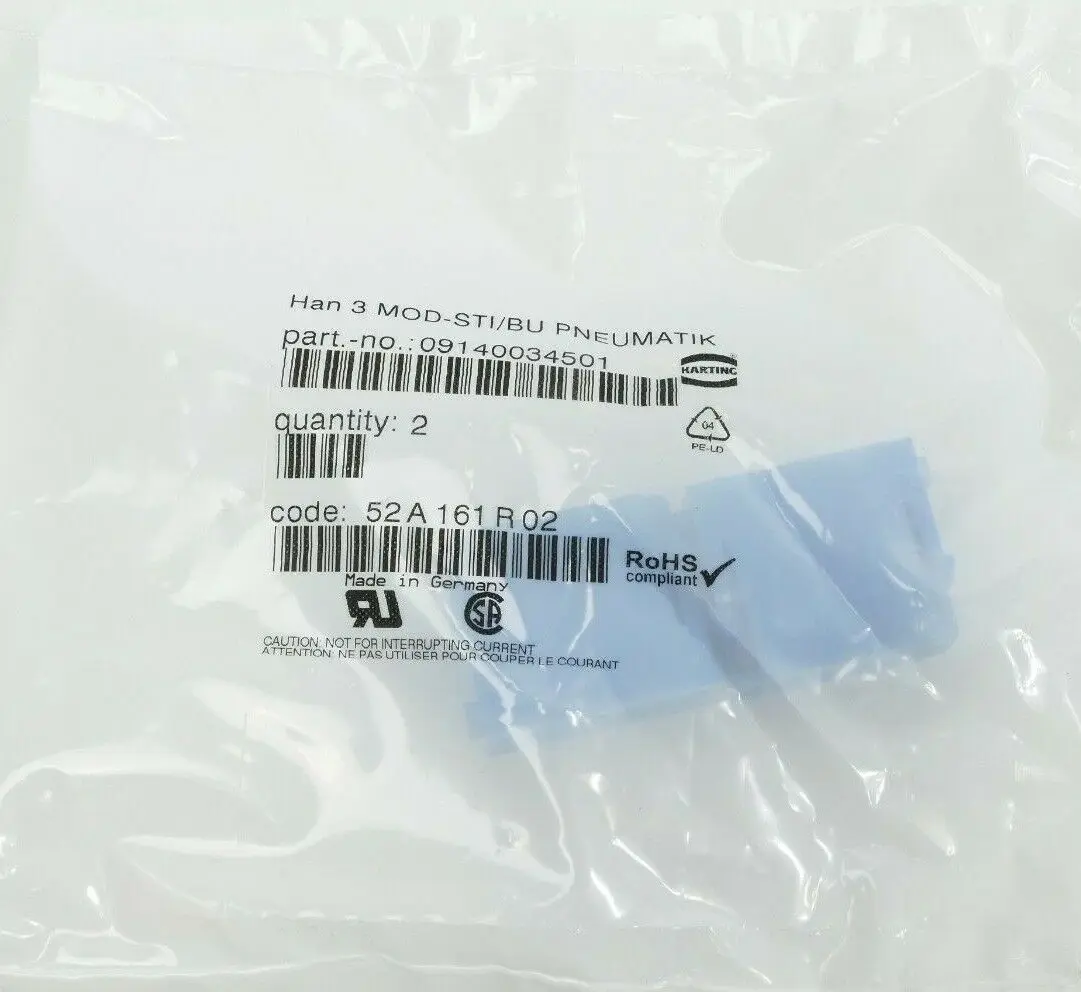 Produktfoto 1 von 2x Harting Modul Han 3 MOD-STI/BU PNEUMATIK | 09140034501