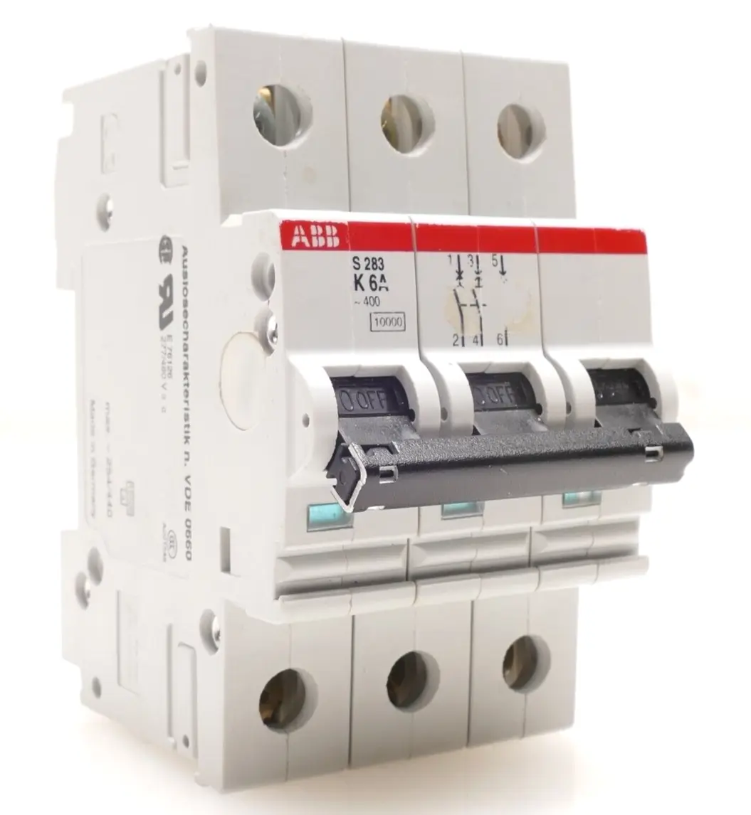 Produktfoto 1 von ABB S 283-K6A Sicherungsautomat 3-polig max. ~254/440  6A | S283-K6A