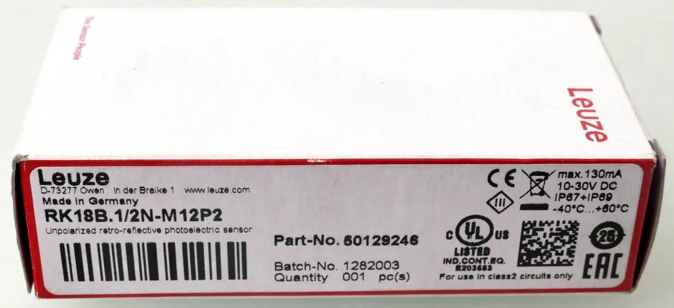 Produktfoto 1 von Leuze Photoelectric Sensor RK18B.1/2N-M12P2 | 50129246