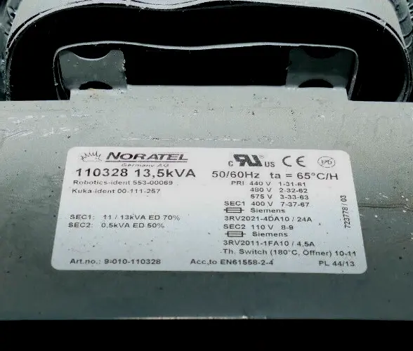 Produktfoto 1 von Noratel Kuka Transformator 13,5kVA 110328 | 00-111-257