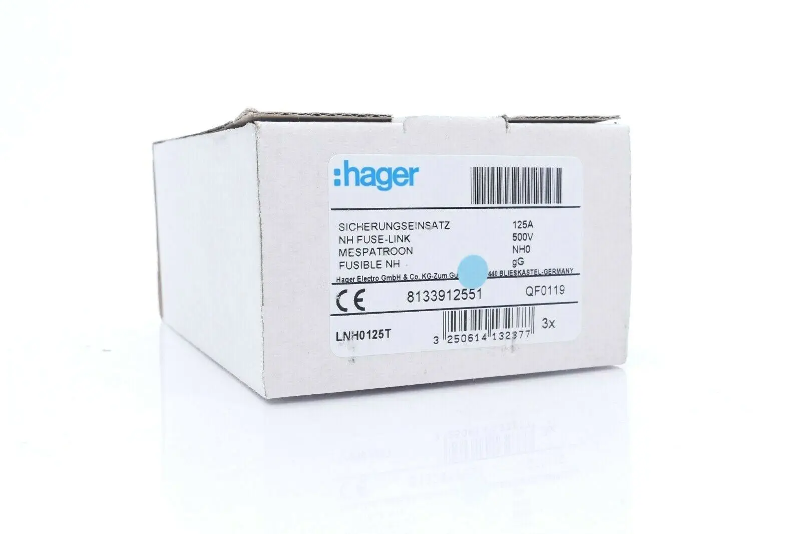 Produktfoto 1 von 3x Hager QF0119 NH-Sicherungseinsatz | LNH0125T