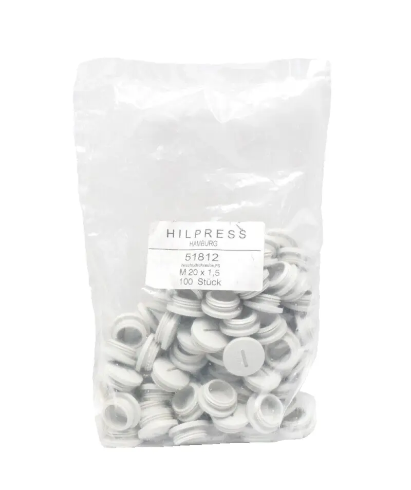 100x Hilpress Verschlußschraube 51812 | Polystyrol | Metrisch | M 20 X 1,5