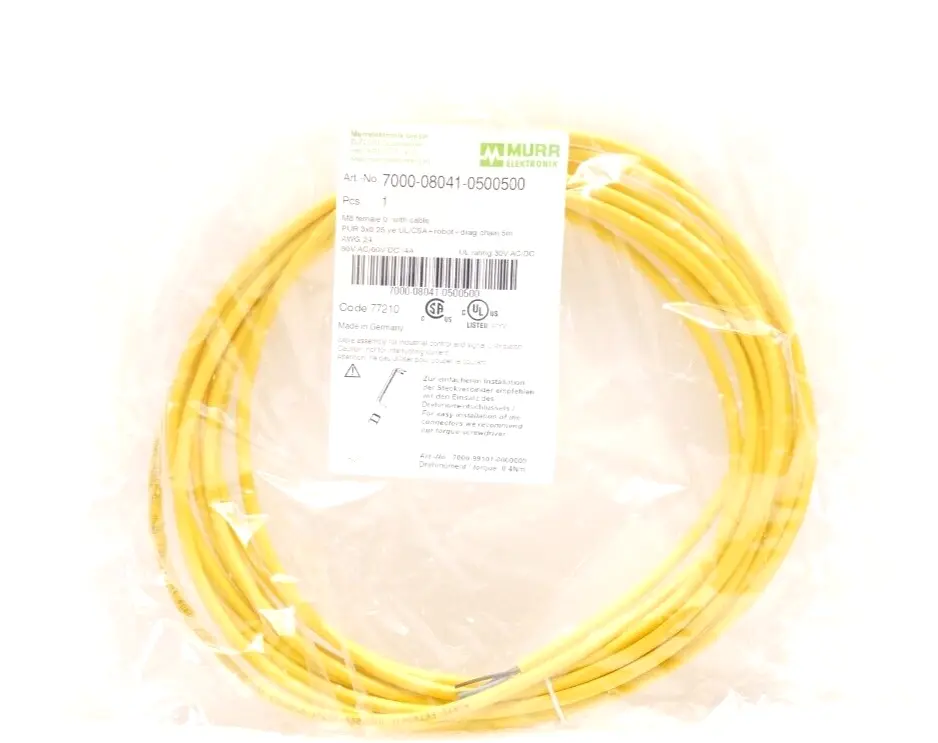 Produktfoto 1 von Murr Elektronik M8 Bu. 0° A-kod. freies Ltg-ende Kabel 5m | 7000-08041-0500500