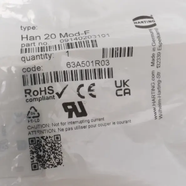 Produktfoto 1 von 2x Harting Buchseneinsatz Han 20 Mod-F | 09140203101