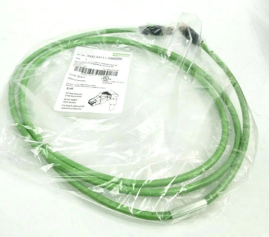 Produktfoto 1 von Murr Elektronik M12 St. 0° D-kod. / RJ45 St. 0° Kabel 2m | 7000-44711-7940200