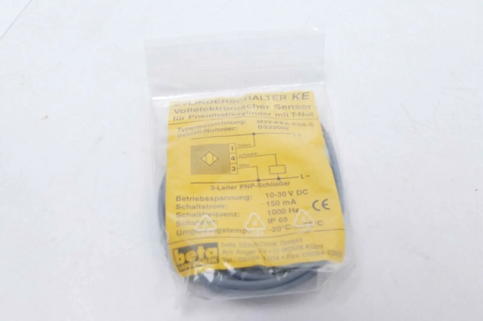 Produktfoto 1 von Beta SENSORIK Zylinderschalter vollelektronischer Sensor BS22002 | M3V-KEA-PS6-S