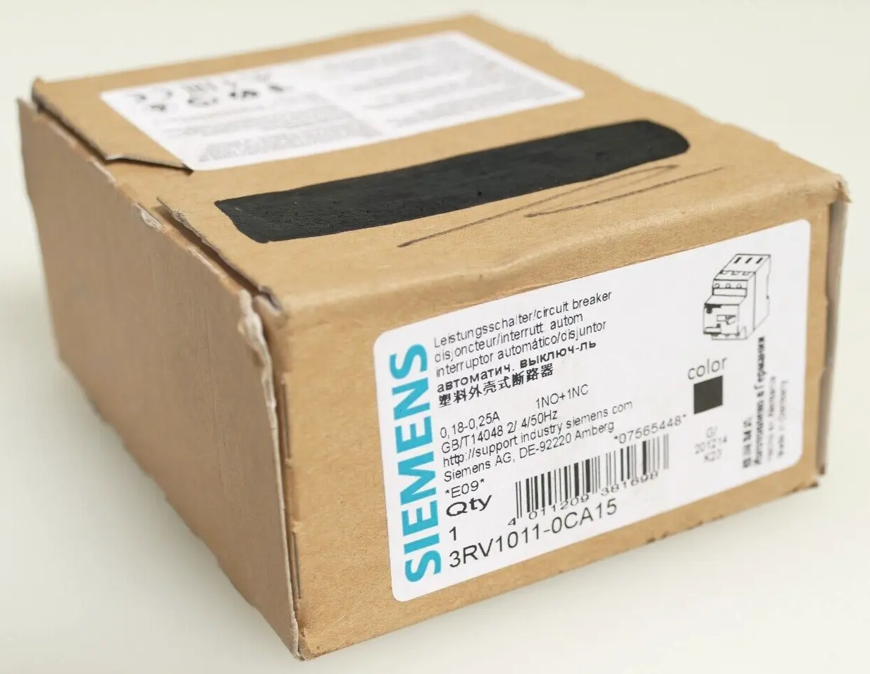 Produktfoto 1 von Siemens Leistungsschalter 3RV1011-0CA15 | 3RV1 011-0CA15 | E:09