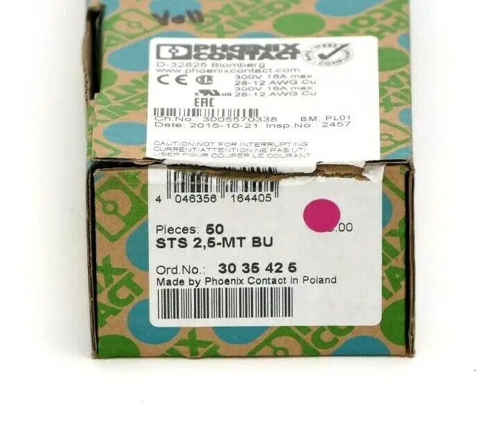 Produktfoto 1 von 50x Phoenix Contact Messertrennklemme 30 35 42 5 | STS 2,5-MT BU | 3035425