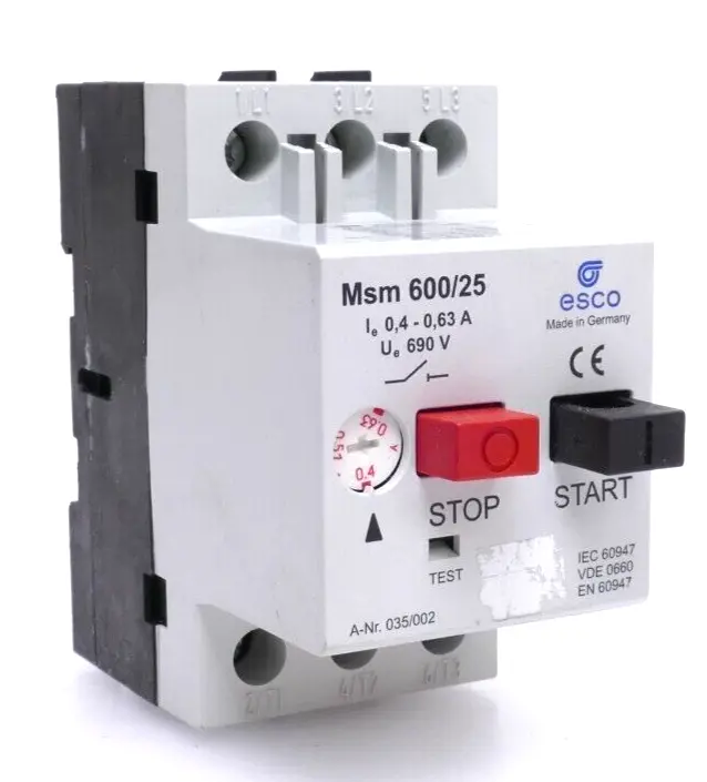Produktfoto 1 von Esco 035/002 Motorschutzschalter Msm 600/25 | 0,4-0,63A | 690V