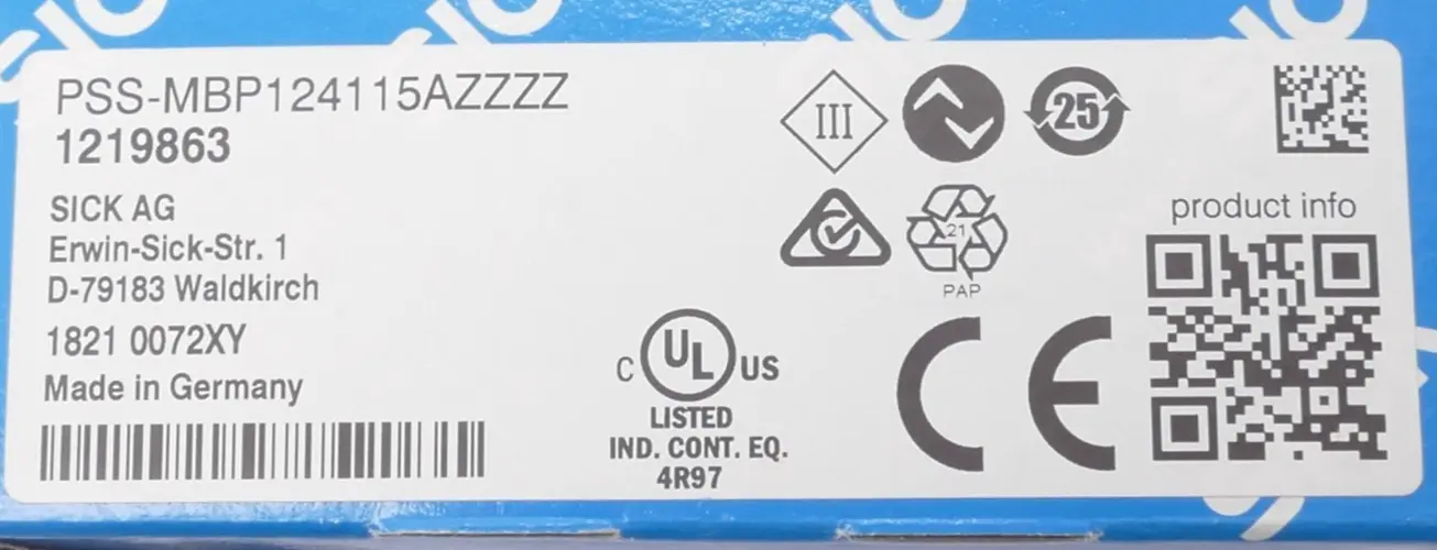 Produktfoto 1 von Sick Lichtschranke 1 219 863 | PSS-MBP124115AZZZZ | 1219863