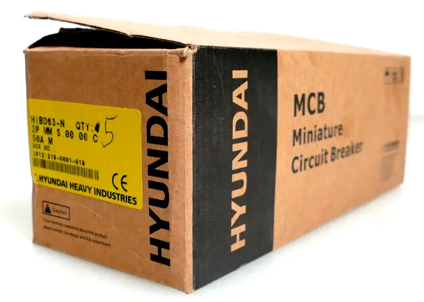 Produktfoto 1 von 5x Hyundai HiBD63-N Miniature Circuit Breaker 2P MM S 00 00 C | 50A M