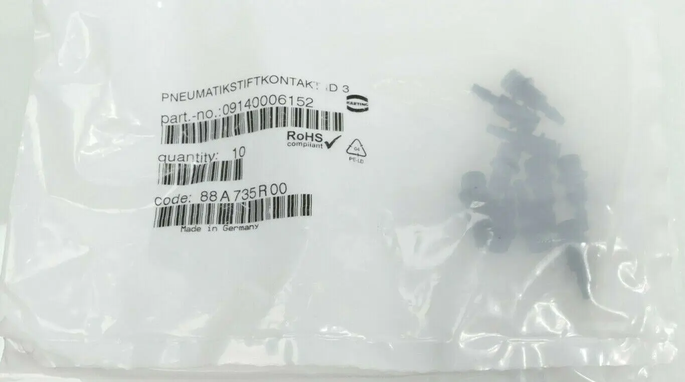 Produktfoto 1 von 10x Harting Pneumatikstiftkontakt ID 3 | 09140006152