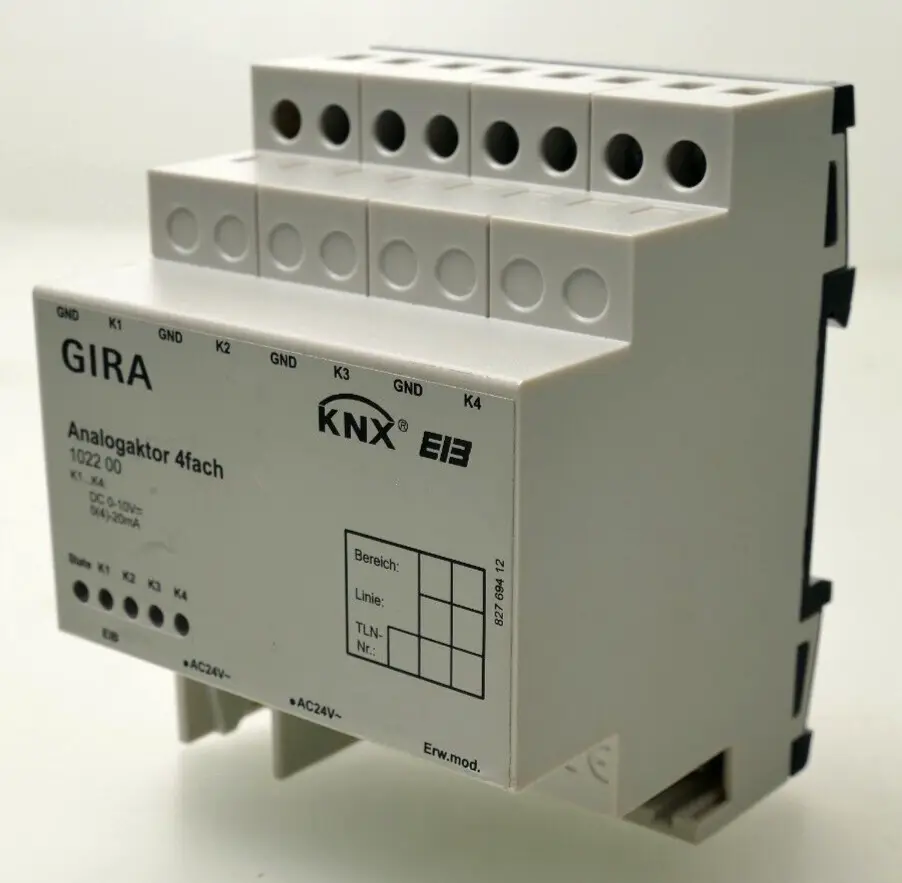Produktfoto 1 von Gira Analogaktor 4fach 1022 00 | DC 0-10V