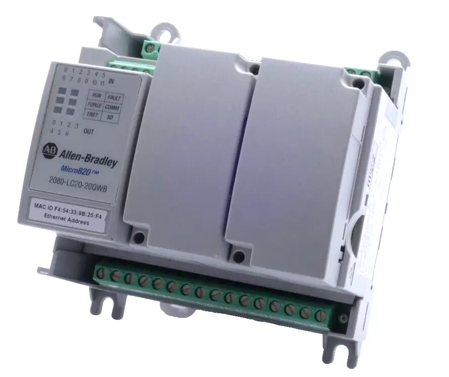 Produktfoto 1 von Allen-Bradley Micro820 Controller | Ser. B FW: 9.011 | 2080-LC20-20QWB