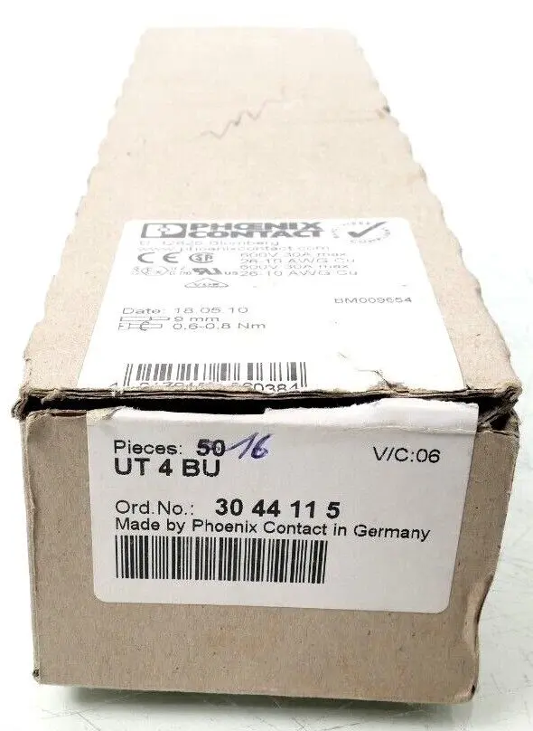 Produktfoto 1 von 16x Phoenix Contact Durchgangsklemme 30 44 11 5 | UT 4 BU | 3044115