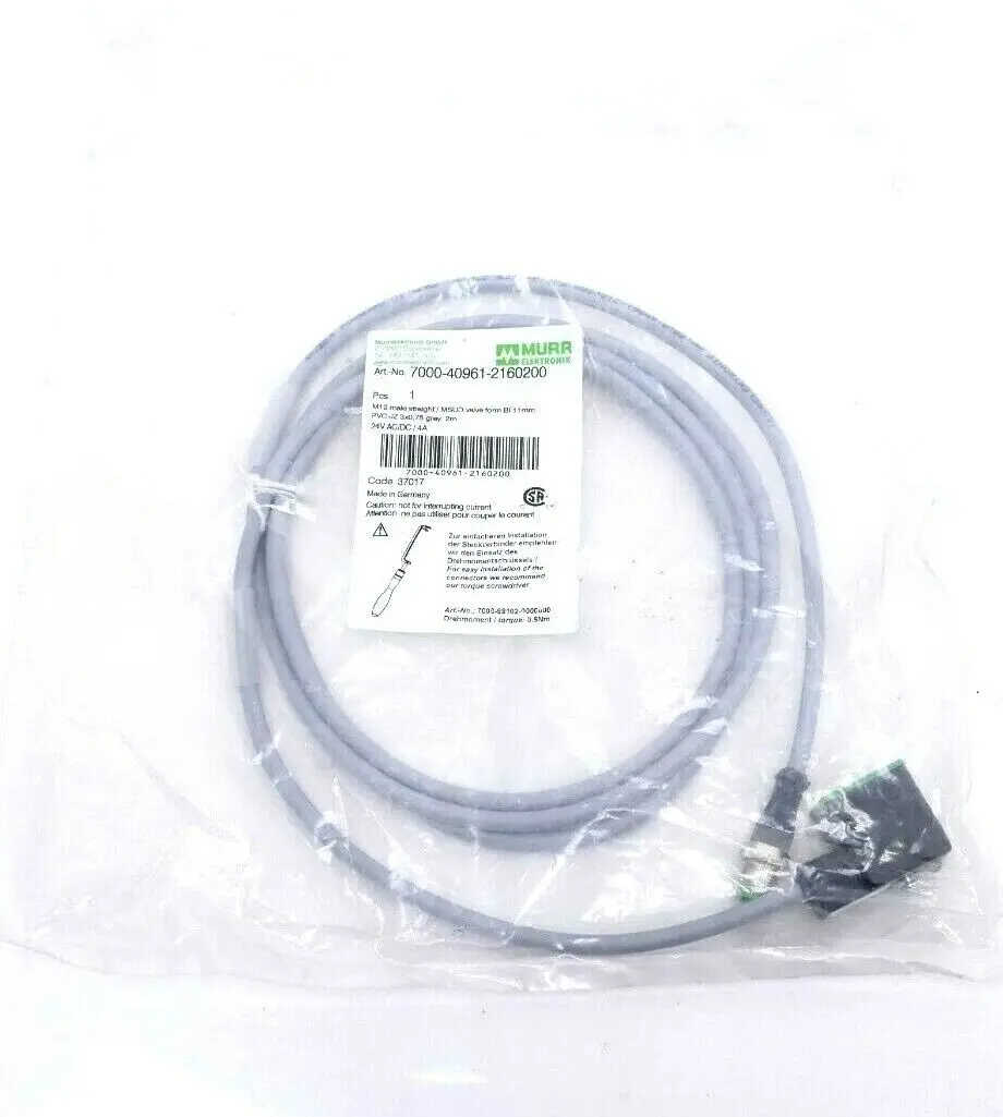 Produktfoto 1 von Murr Elektronik M12 St. 0°A-kod. MSUD Ventilst. BI-11mm 2m | 7000-40961-2160200
