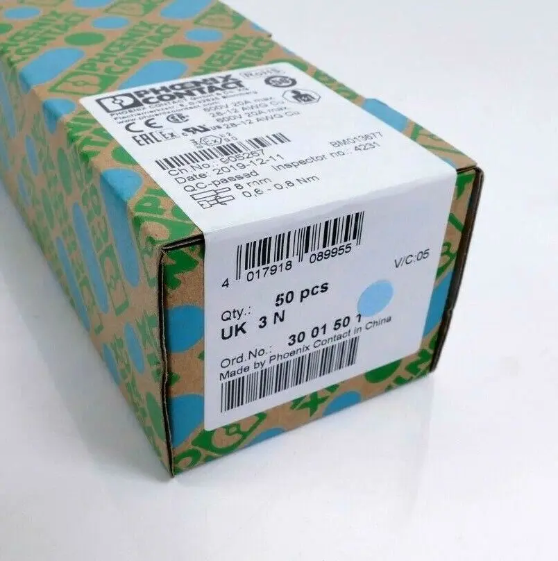 Produktfoto 1 von 50x Phoenix Contact Durchgangsklemme, grau 30 01 50 1 | UK 3 N | 3001501