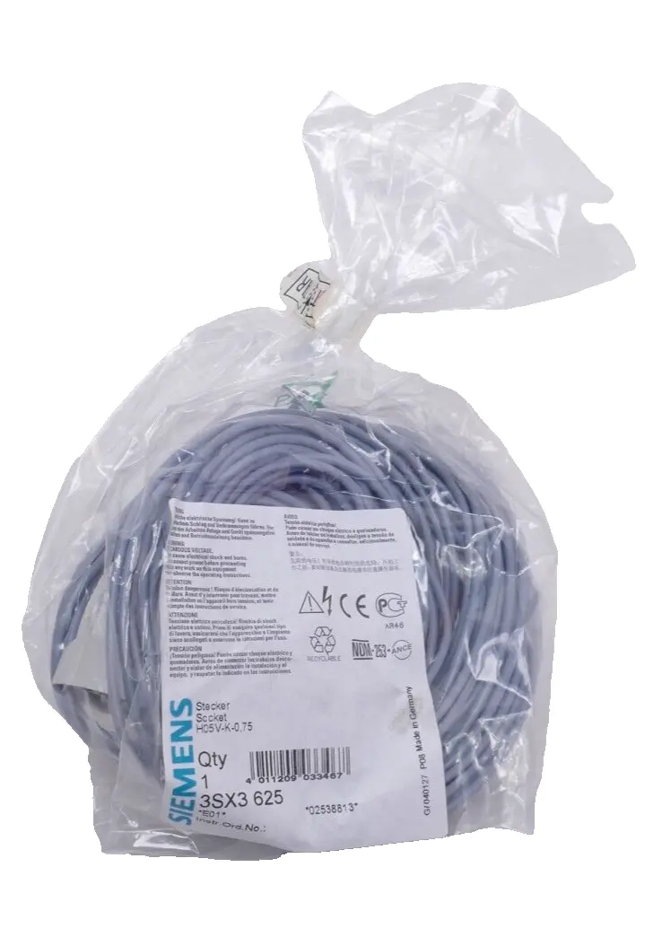 Produktfoto 1 von 2x Siemens H05V-K-0,75 Stecker 3SX3 625 | E:01 | 3SX3625