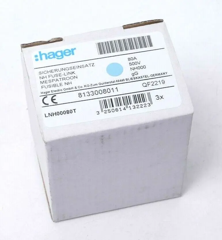 Produktfoto 1 von 3x Hager QF2219 NH-Sicherungseinsatz | LNH00080T