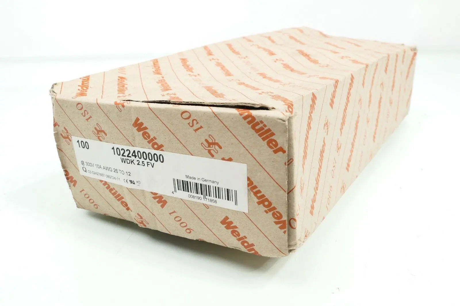 Produktfoto 1 von 100x Weidmüller Reihenklemme WDK 2,5 FV | 1022400000