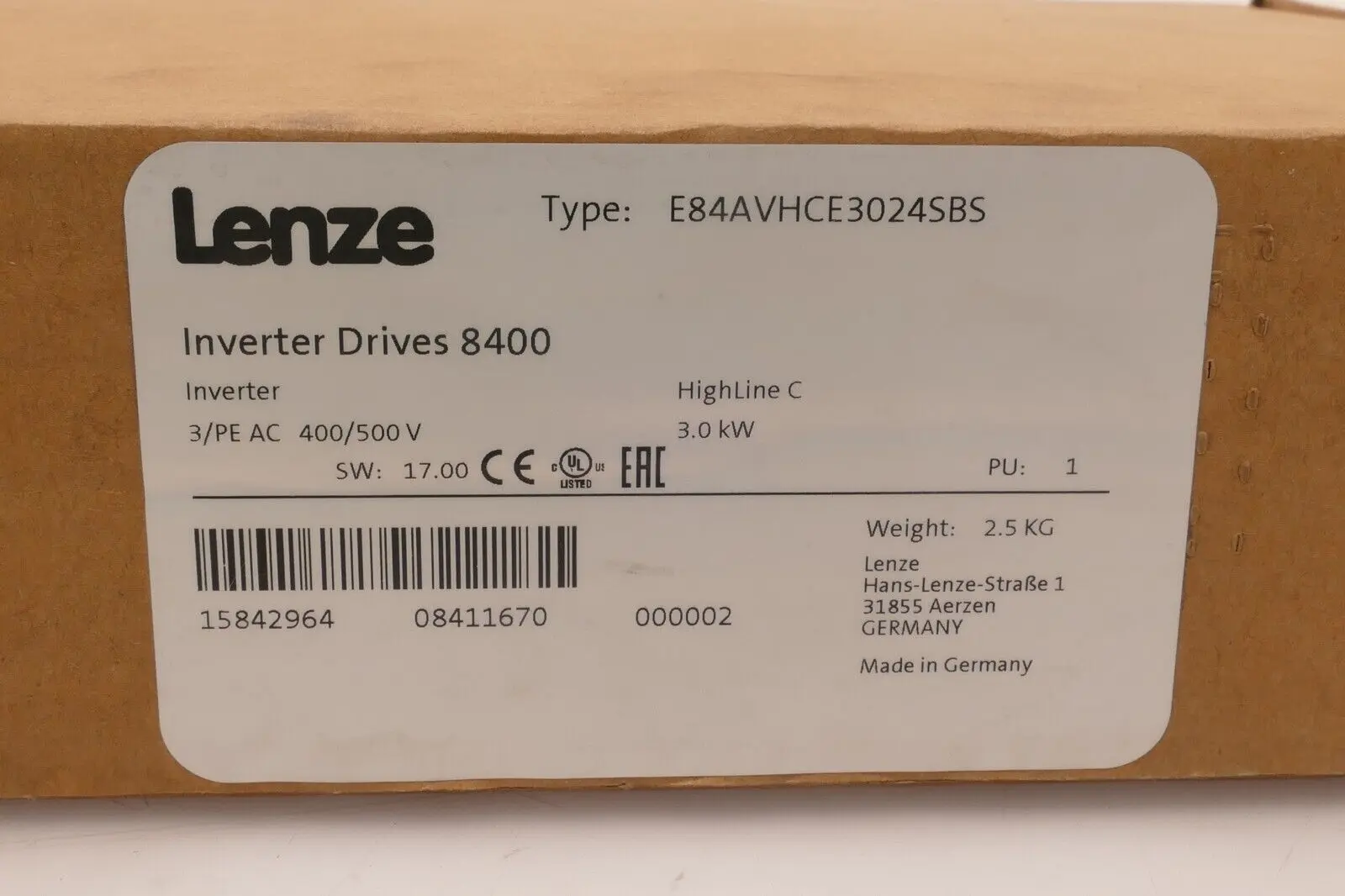 Produktfoto 1 von Lenze HighLine C | E84AVHCE3024SBS Inverter Drives 8400 | SW:17.00 | 15842964