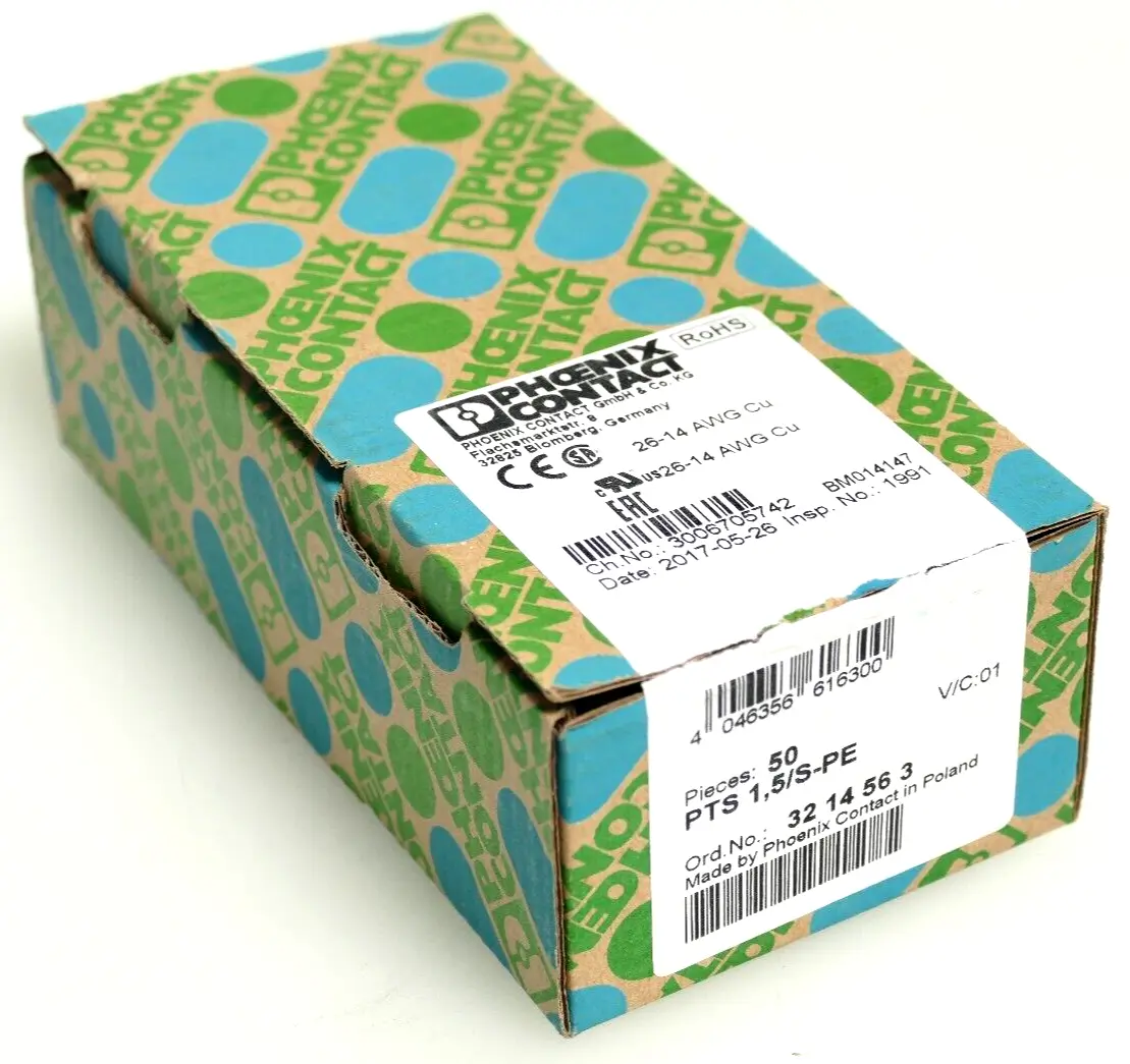 Produktfoto 1 von 50x Phoenix Contact Schutzleiter-Reihenklemme PTS 1,5/S-PE | 3214563