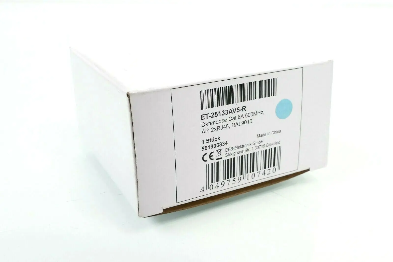 Produktfoto 1 von EFB-Elektronik LAN Dose ET-25133AV5-R Steckdose 2 x RJ-45, Bianco