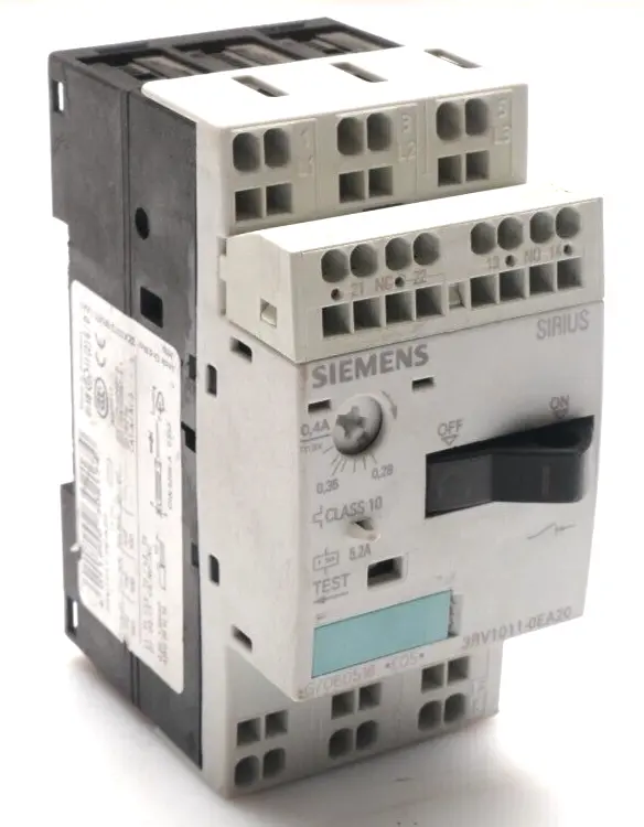 Produktfoto 1 von 2x Siemens SIRIUS Motorschutzschalter 3RV1 011-0EA20 | E:05 | 3RV1011-0EA20