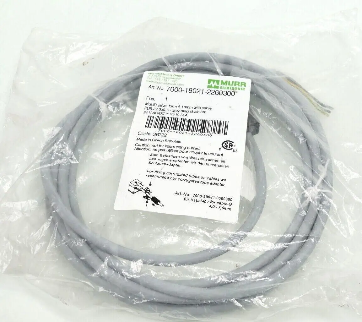 Produktfoto 1 von Murr Elektronik MSUD Ventilst. A-18mm freies Ltg-ende 3m | 7000-18021-2260300