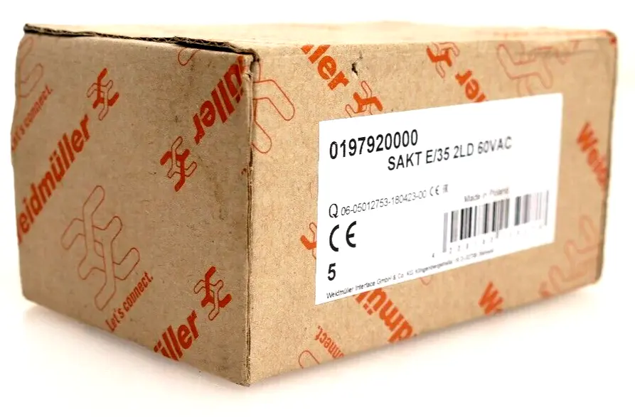 Produktfoto 1 von 5x Weidmüller Prüftrenn-Reihenklemme SAKT E/35 2LD 60VAC | 0197920000