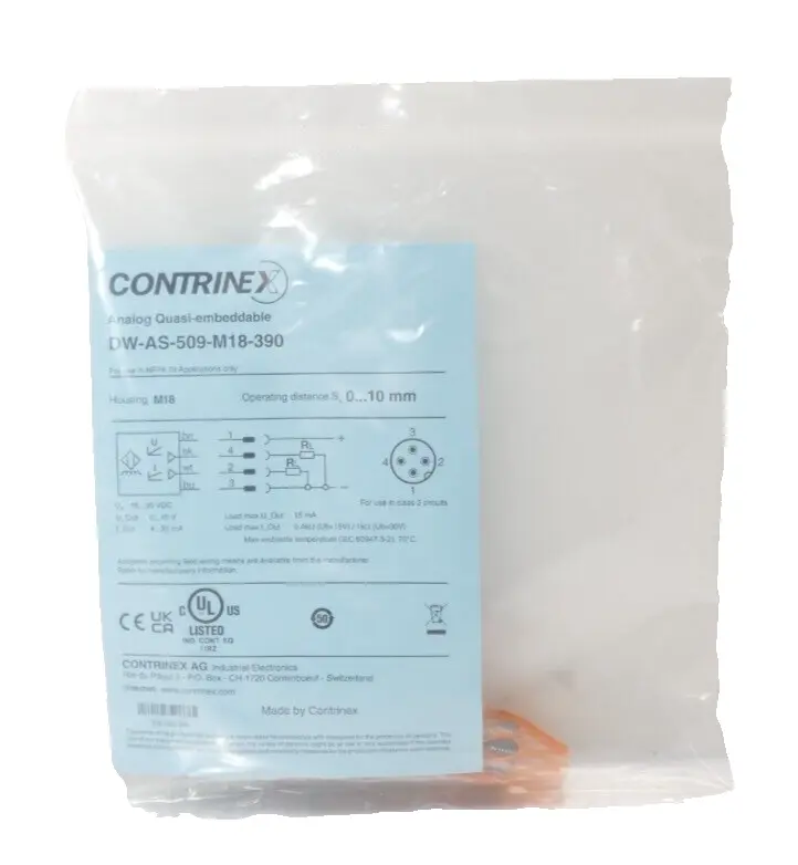 Produktfoto 1 von Contrinex Näherungssensor M18 0-10mm DW-AS-509-M18-390 | 330-020-396