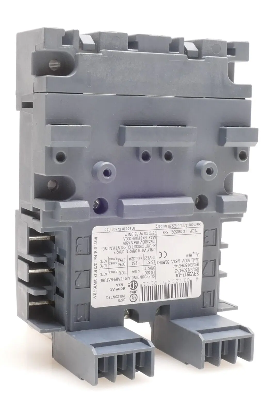Produktfoto 1 von 2x Siemens Sammelschiene 600VAC 63A 3RV2 917-4A | 3RV2917-4A