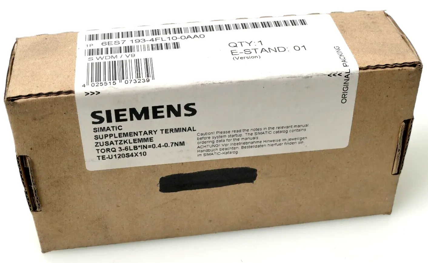Produktfoto 1 von Siemens SIMATIC Zusatzklemme 6ES7 193-4FL10-0AA0 | E:01 | 6ES7193-4FL10-0AA0