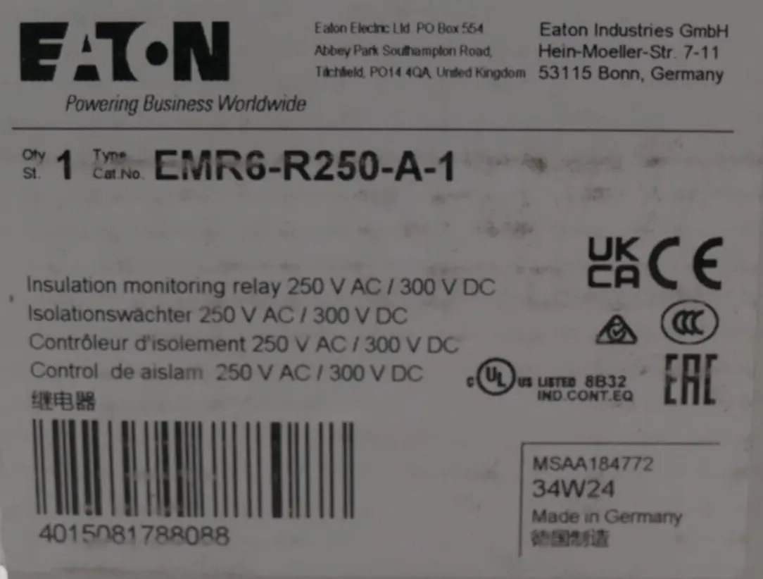 Eaton Isolationswächter 250V AC / 300 V DC | EMR6-R250-A-1 | 184772