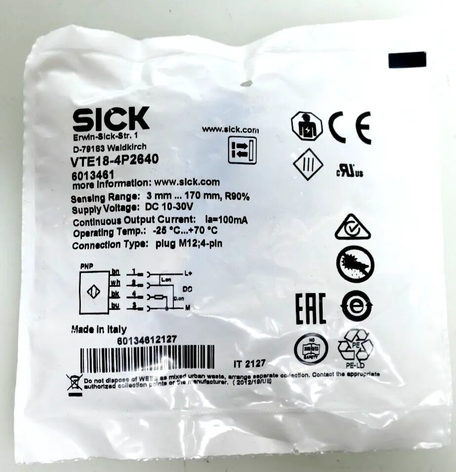 Produktfoto 1 von Sick Rund-Lichtschranke 6 013 461 | VTE18-4P2640 | 6013461