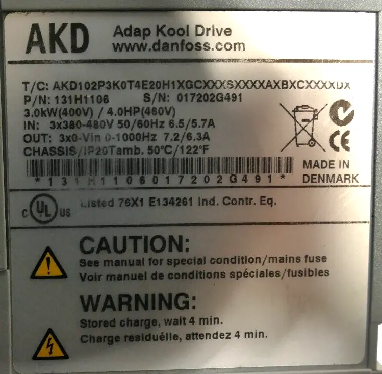 Danfoss Frequenzumrichter AKD102P3K0T4E20H1XGCXXXSXXXXAXBXCXXXXDX | 131H1106