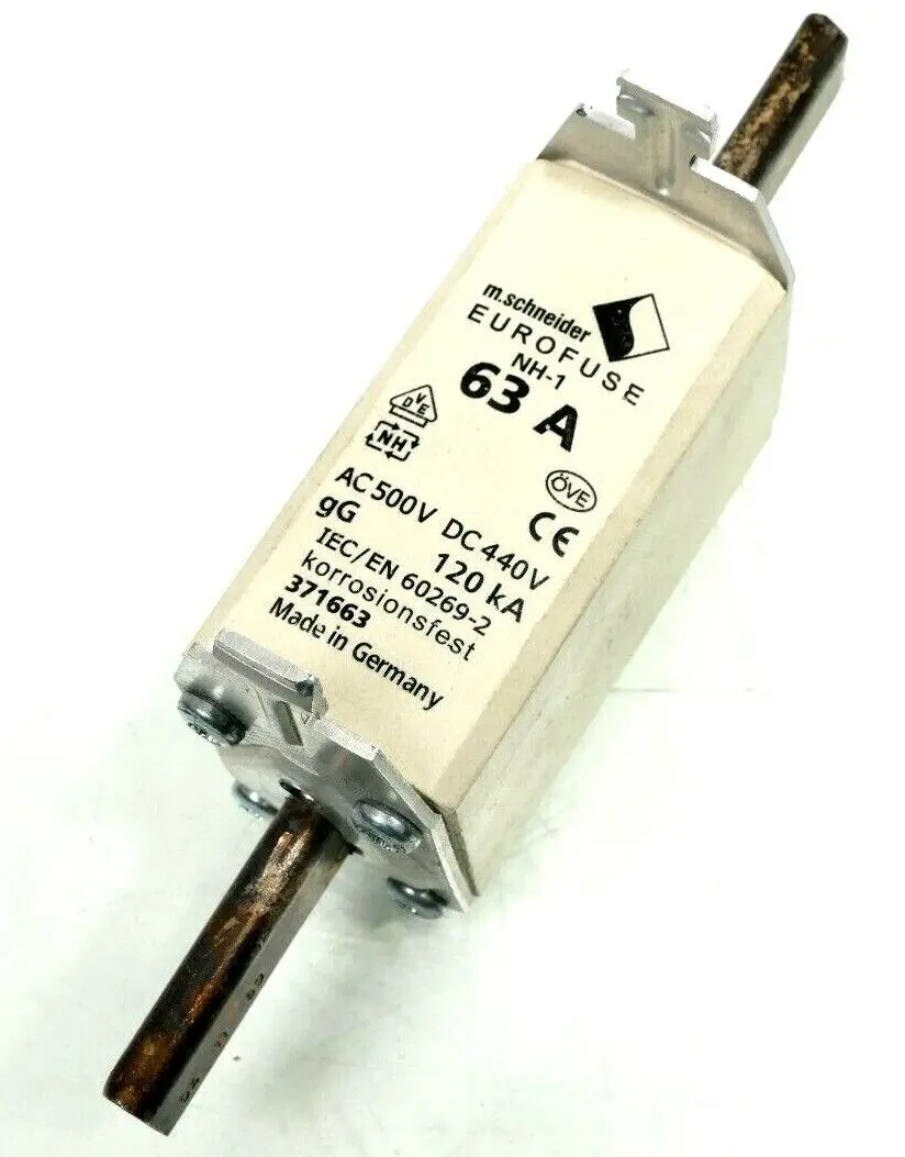 Produktfoto 1 von M. Schneider Eurofuse gG 120kA Sicherungseinsatz NH-1 63A | 371663