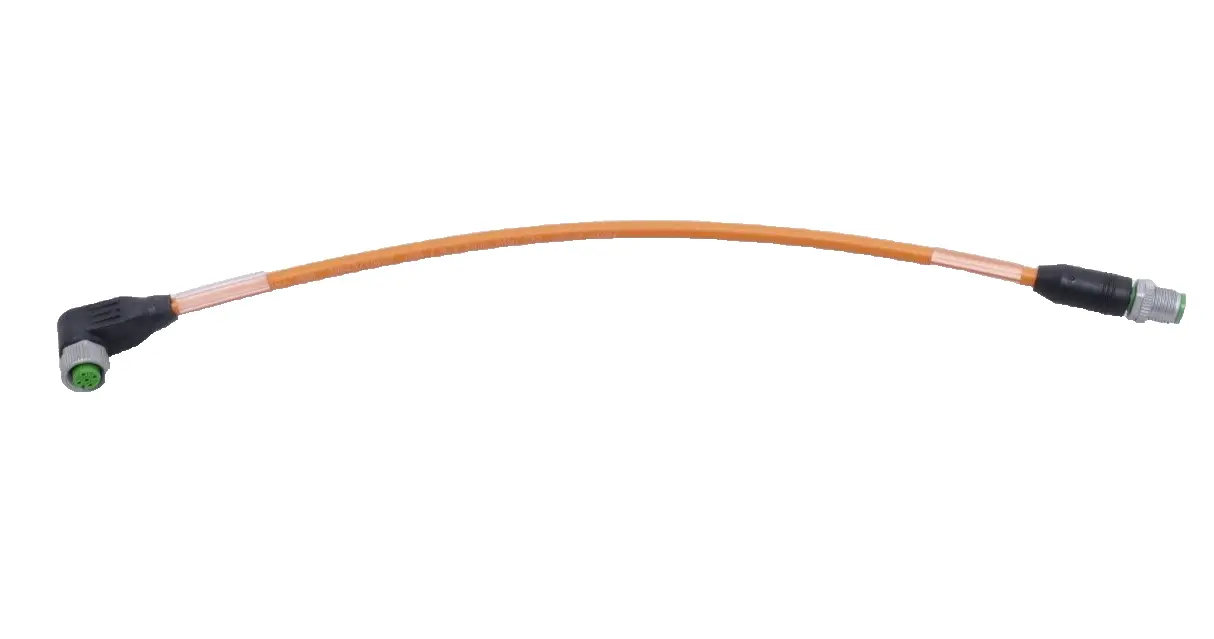 Produktfoto 1 von Murr Elektronik M12 St. 0° / M12 Bu. 90° A-kod. kabel 0,3m | 7000-40121-4870030