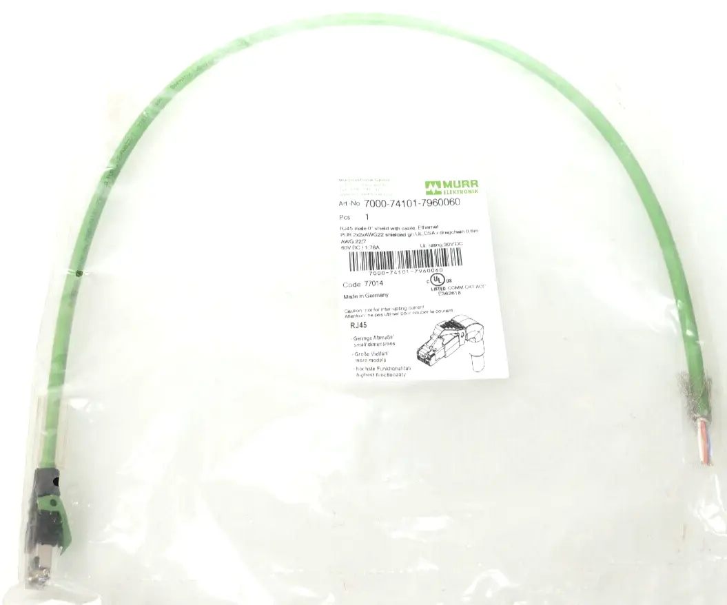 Produktfoto 1 von Murr Elektronik RJ45 St. 0° freies Ltg-ende geschirmt 0,6m | 7000-74101-7960060